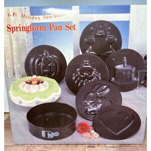 8 Piece ABC Springform Pan Set Non-stick Holiday/Special Occasions Bake Set